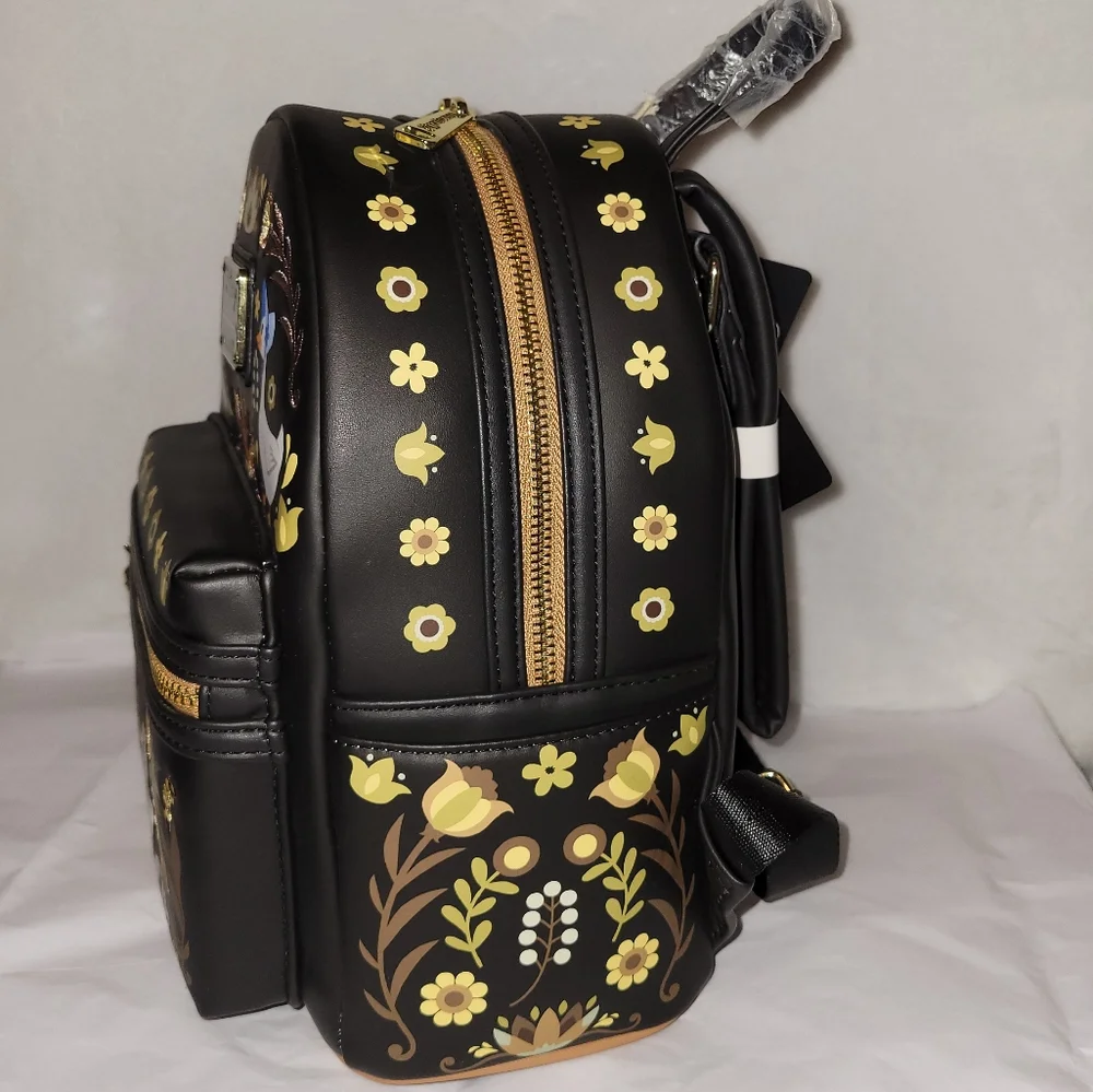 Disney x Loungefly Black Floral Aristocats Mini Backpack